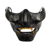 nezababy Ghost of Tsushima Mask Jin Sakai Gosaku Samurai Cosplay Knight Demon Mask Resin Half Face Mask Halloween Cosplay Party Props for Adults (Halloween Mask-B)