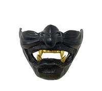 nezababy Ghost of Tsushima Mask Jin Sakai Gosaku Samurai Cosplay Knight Demon Mask Resin Half Face Mask Halloween Cosplay Party Props for Adults (Halloween Mask-A)