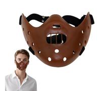 nezababy Hannibal Lecter Mask Scary Killer Cannibal Resin Face Mask Halloween Scary Movie Silence Lambs Cosplay Costume (Brown)