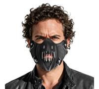 nezababy Hannibal Silence Lambs Face Mask Adult Black Leather Horror Mask Human Muzzle with Adjustable Strap for Halloween Party