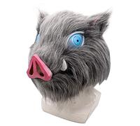 nezababy Inosuke Mask, Latex/Fur Demon Cosplay Costume Prop for Adults & Teens, Full Head Accessories, Halloween, Boys Toy