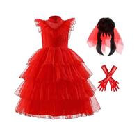 nezababy Lydia Deetz Costume Lydia Deetz Dress 80s Beetle Bride Juice Costume Gothic Dress Lydia Wig Halloween Cosplay Outfits (lydia deetz costume with wig, XL/140)