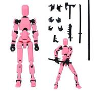 nezababy Robot 13 Action Figure Lucky 13 Action Figures 3D Printed Multi-Jointed Movable Robot Home Desktop Decorations Gifts for Game Lovers (Pink, one size)