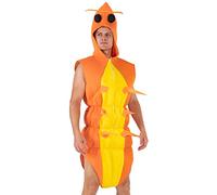 nezababy Shrimp Costume Lobster Shrimp Onesie Fancy Dress Costume Underwater World Sea Animal Fish Sea Dweller Costume Adult (Orange)