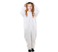 nezababy Toothless Onesies Dragon Costume Tail Animal Plush Flannel Jumpsuit Nightwear Halloween Christmas Costume for Kid White