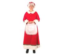 nezafly Mrs Claus Costume Women Deluxe Velvet Xmas Santa Dress Suit for Christmas Cosplay Party Adults