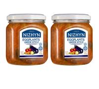 Nezhin Delicious Eggplants in Greek Style, Made from Fresh, No Added Preservatives, 450 Grams/15.9oz Pack of 2