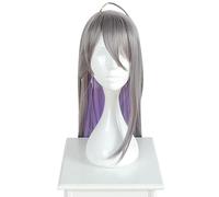NEZIH Anime Wig for Hypnosis Mic Division Rap Battle Jakurai Jinguji Cosplay Wig,Purple Grey Long Wig,Synthetic Hair,Halloween Wig,for Party,Anime Show,Cosplay Event,Concerts, with Wig Cap