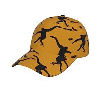 NEZIH Black Gibbon Monkey Print Unisex Snapback Washed Baseball Cap for Men Women - Adjustable Dad Bill Hat