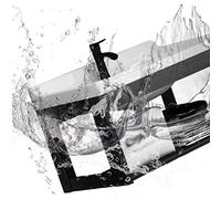 NEZIH Commercial Wall Hung Washing Hand Basin, Ceramic Bathroom Laundry Sink Utility Sinks with Storage Shelf and Faucet/50 * 30 * 42Cm
