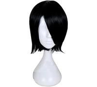 NEZIH Cosplay Wig,Uchiha Sarada Cosplay Wig,Short Black Wig,with Free Wig Cap,Halloween Costume Cosplay,for Christmas Carnival Party, Decorative Accessories, Gift for Anime Fans