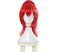 NEZIH Game Bowsette Cosplay Wigs Wave Red Ponytail Heat Resistant Synthetic Hair Halloween Cosplay Wig, Women's Decorative Accessories with Wig Caps, Anime Gifts