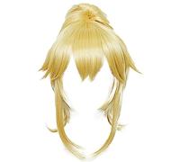 NEZIH Mario Princess Wigs Koopa Bowsette Princess Peach Blonde Long Heat Resistant Hair Synthetic Cosplay Wig + Wig Cap, Suitable for Halloween Party, Nightlife, Carnival, Decoration Gift