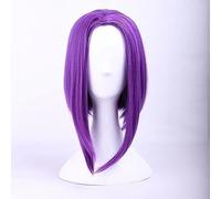 NEZIH New Teen Titans Raven Wig Cosplay Short Purple Hair on The Back Wig Halloween Role Play Costumes Wigs+ Wig Cap, Decorative Accessories, Anime Fan Gift