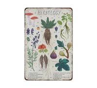 NEZIH Rustic Retro Metal Tin Sign Herbology Poster Plant Magic Home Decor Wall Art Vintage Tin Sign Country Home Decor for Living Room,Kitchen,Farm Decoration 8X12Inch