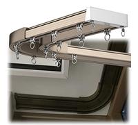 NEZIH Silence Curtain Track,Double Curtain Rails with 90 Degree Corner,Curtain Rods for U/L-Shaped/Bay Windows/Champagne/3M/10Ft