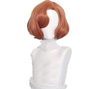 NEZIH The Queen's Gambit Beth Harmon Cosplay Wig Brown 20S Women Retro Wavy Hair Wig + Wig Cap Shortstyle, Suitable for Halloween Party, Nightlife, Carnival, Decoration Gift,short