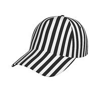 NEZIH Unisex Snapback Washed Black & White Stripe Print Baseball Cap for Men Women - Adjustable Dad Bill Hat