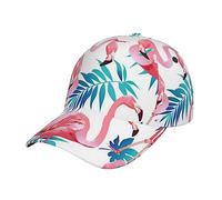 NEZIH Unisex Snapback Washed Flamingo Bird Green Plant Leaf Print Baseball Cap for Men Women - Adjustable Dad Bill Hat