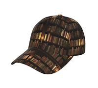 NEZIH Unisex Snapback Washed Library Bookshelf Book Print Baseball Cap for Men Women - Adjustable Dad Bill Hat