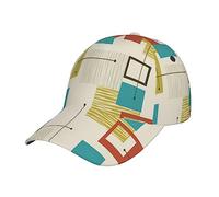 NEZIH Unisex Snapback Washed Mid Century Modern Print Baseball Cap for Men Women - Adjustable Dad Bill Hat