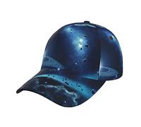 NEZIH Unisex Snapback Washed Moon Stars and Planets Print Baseball Cap for Men Women - Adjustable Dad Bill Hat