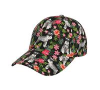 NEZIH Unisex Snapback Washed Schnauzer Print Baseball Cap for Men Women - Adjustable Dad Bill Hat