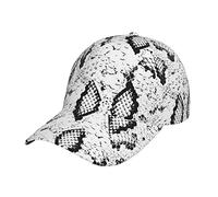 NEZIH Unisex Snapback Washed Snake Skin Black and White Print Baseball Cap for Men Women - Adjustable Dad Bill Hat