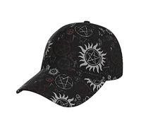 NEZIH Unisex Snapback Washed Supernatural Symbols Black Print Baseball Cap for Men Women - Adjustable Dad Bill Hat
