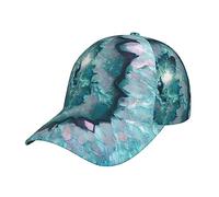 NEZIH Unisex Snapback Washed Teal Agate Print Baseball Cap for Men Women - Adjustable Dad Bill Hat