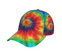 NEZIH Unisex Snapback Washed Tie Dye Rainbow Print Baseball Cap for Men Women - Adjustable Dad Bill Hat
