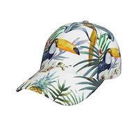 NEZIH Unisex Snapback Washed Tropical Leaves Bird Print Baseball Cap for Men Women - Adjustable Dad Bill Hat