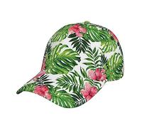 NEZIH Unisex Snapback Washed Tropical Leaves Print Baseball Cap for Men Women - Adjustable Dad Bill Hat