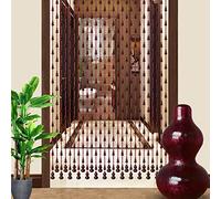 NEZIH Wall Hanging Natural Wood Stbead Curtain,Home Decor Divider for Window Door Hallway Entrance/21 Strands (65 * 195Cm)