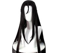 NEZIH Wei Wuxian Yiling Patriarch Cosplay Wig Flute Yin Hu Fu Grandmaster of Demonic Cultivation Mo Dao Zu Shi Halloween Hair Wig, with Wig Cap, Halloween Decoration Accessories, Anime Gift