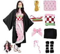 Nezuko Costume, Cosplay Kimono Cosplay Outfits, Anime Cosplay Costumes for Nezuko, Halloween Costumes Cosplay Costume for Girls Halloween Carnival Party