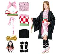 Nezuko Costume, Cosplay Kimono Cosplay Outfits, Anime Cosplay Costumes for Nezuko, Halloween Costumes Cosplay Costume for Girls Halloween Carnival Party
