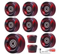 Nezylaf 8 Pack 32 x 58, 82A Quad Roller Skate Wheels with Bearing Installed and 2 Toe Stoppers for Double Row Skating,Replacment Accessories Suitable for Outdoor or Indoor