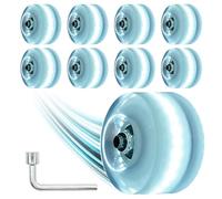 Nezylaf Light Up Roller Skate Wheels 8 Pack, 78A Hardness LED Skateboard Wheels with Premium ABEC-9 Bearings, Illuminating Roller Skate Accessories for Outdoor Indoor Quad Skates