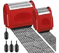 Nezyo 2 Pack Identity Protection Roller Stamp 4 Pack Refill Ink,Red