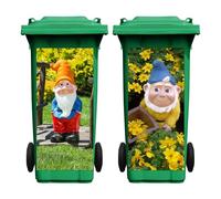 Nezyo 2 Sheets Wheelie Bin Stickers, Gnome Dustbin Sticker Decorative Self Adhesive Waterproof Large Gnome Bin Decal for Dustbin Fridge Wall Indoor Outdoor Home Decor, 14. 37 x 30. 71 Inch