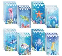 Nezyo 24 Pcs Mini Ocean Animals Notebooks Under The Sea Party Favor Set Sea Animal Pocket Notepads Underwater World Memo Books for Kids Classroom Rewards Birthday Party Gifts Favor