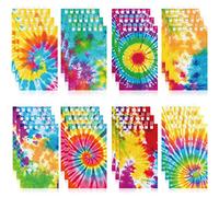 Nezyo 24 Pcs Mini Tie Dye Notebooks, Pocket Journal Notepads Little Spiral Note Pads Set Fun Coil Blank Small Notebook for Back to School Birthday Tie Dye Pastel Art Hippie Party Favors Supplies
