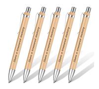 Nezyo 5 Pcs Funeral Memory Pens Black Ink Share a Memory Pen, Wood