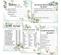 Nezyo 50 Pieces Hen Night Party Do Card Games Includes 5 Games Advice for the Bride Cards How Well Do You Know the Bride Hen What's in Your Purse Card(Leaf)