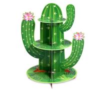 Nezyo Cactus Cupcake Stand Pink and Green Cactus Party Decorations 3 Tier Taco Dessert Cupcake Stand Holder Topper Birthday Cake Decorations for Cinco De Mayo Mexican Fiesta Theme Taco Party Supplies