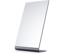 NEZZOE 30x18cm Frameless Makeup Mirror, Flat 1x Dressing Table Mirror for Makeup, Shaving & Retail Display, Free-Standing on Bathroom Worktop, Desk or Windowsill (Space Black)