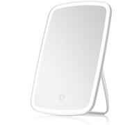 NEZZOE Rechargeable LED Makeup Mirror for Dressing Table, Portable Travel Light up Mirror, Dimmable Touch Screen, 24x17 cm