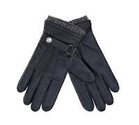 NF NITZSCHE fashion - Leather gloves for men - smartphone touch function - 100% sheep nappa leather with lining made of 100% wool - black and brown - warm and high-quality winter gloves, black, 8.5