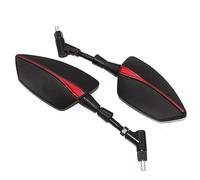 NFAHBAQA 1 Pair Motorcycle Mirrors for Brixton Cromwell 125 250 BX125 BX125R BX150, Adjustable Handlebar Side Mirror Replacement, with M8/M10 Threaded Bolt, High Definition Mirror,Red